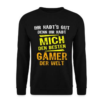 Gamer Gift - Unisex Sweatshirt - black - Front - Alina (178cm) & Michal (187cm)