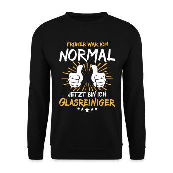 Glasreiniger Spruch - Unisex Pullover - Schwarz - Vorne - Alina (178cm) & Michal (187cm)