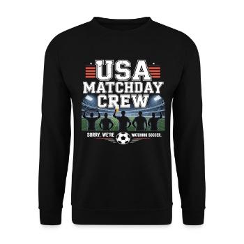 USA Matchday Crew – Soccer Fan - Unisex Sweatshirt - black - Front - Alina (178cm) & Michal (187cm)