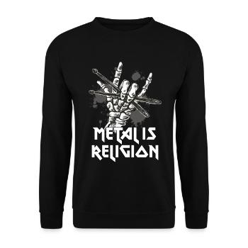 Metal Is Religion – Gothic Metalheads - Unisex Sweatshirt - black - Front - Alina (178cm) & Michal (187cm)