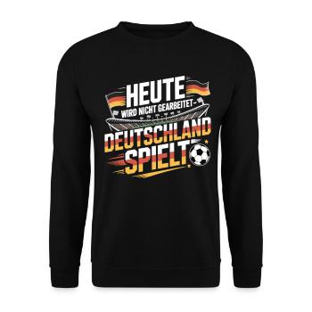 Germany Matchday Soccer Fan Soccer - Unisex Sweatshirt - black - Front - Alina (178cm) & Michal (187cm)