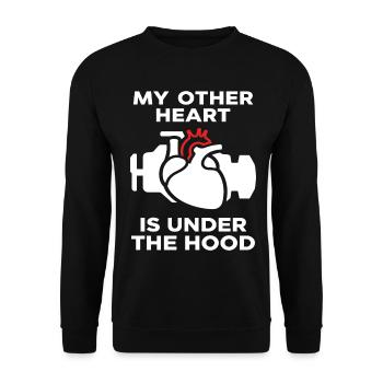 Mon autre cœur est sous le capot - Sweat-shirt Unisexe - noir - Devant - Alina (178cm) & Michal (187cm)