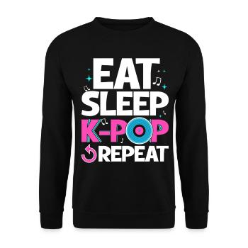 Eat Sleep K-pop Repeat - Unisex Sweatshirt - black - Front - Alina (178cm) & Michal (187cm)