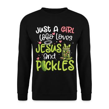 Seule une fille qui aime Jésus fait le - Sweat-shirt Unisexe - noir - Devant - Alina (178cm) & Michal (187cm)