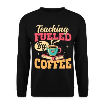 Der Unterricht Wird Von Kaffeepädagogen - Unisex Pullover - Schwarz - Vorne - Alina (178cm) & Michal (187cm)