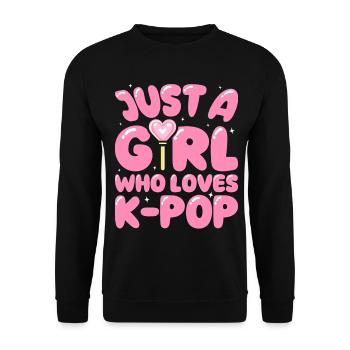 Nur Ein Mädchen, Das K-pop-musik-fan-design Liebt - Unisex Pullover - Schwarz - Vorne - Alina (178cm) & Michal (187cm)