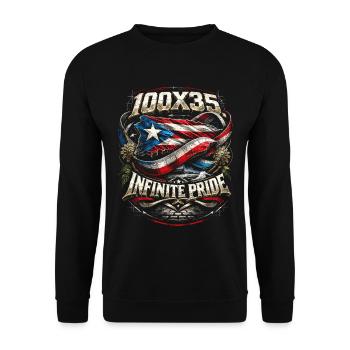 Puerto Rico Boricua 100x35 Infinite Pride - Unisex Sweatshirt - black - Front - Alina (178cm) & Michal (187cm)