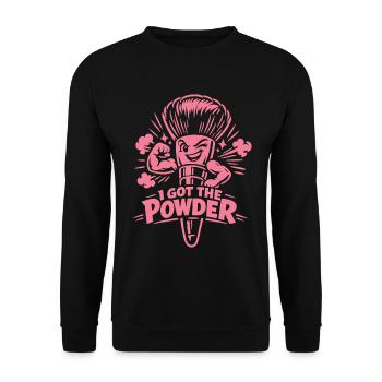 I got the Powder | Powder Brush Makeup Heroine - Unisex Sweatshirt - black - Front - Alina (178cm) & Michal (187cm)