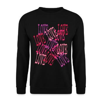 Love Cascading Romantic Lettering - Unisex Sweatshirt - black - Front - Alina (178cm) & Michal (187cm)