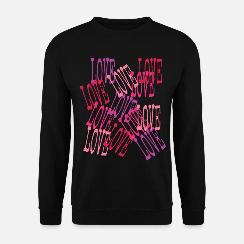 Love Cascading Romantic Lettering - Unisex Pullover - Schwarz
