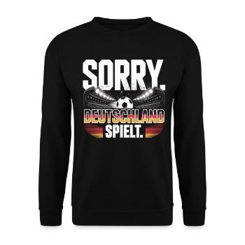 Sorry Germany plays football fan - Unisex Sweatshirt - black - Front - Alina (178cm) & Michal (187cm)