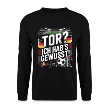 Goal? I knew it! Football Fan - Unisex Sweatshirt - black - Front - Alina (178cm) & Michal (187cm)
