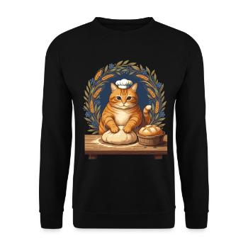 Sauerteigbrot Backbäcker Sauerteigstarter - Unisex Pullover - Schwarz - Vorne - Alina (178cm) & Michal (187cm)