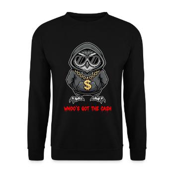 Cool Owl Gangster Hip Hop - Unisex Sweatshirt - black - Front - Alina (178cm) & Michal (187cm)
