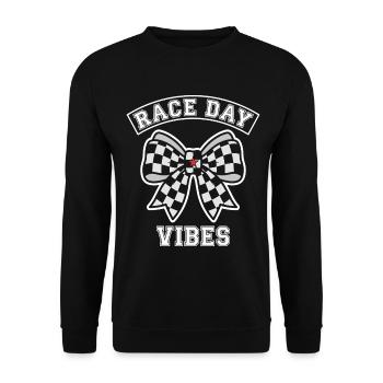 Race Day Vibes Plaid Bow - Unisex Sweatshirt - black - Front - Alina (178cm) & Michal (187cm)