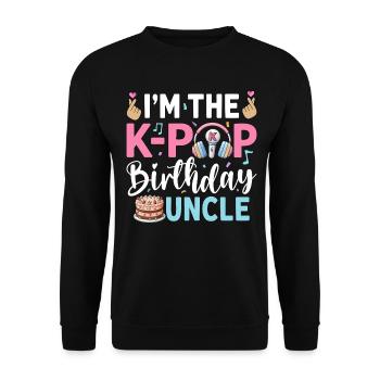 I'm The K-Pop Birthday Uncle - Unisex Sweatshirt - black - Front - Alina (178cm) & Michal (187cm)