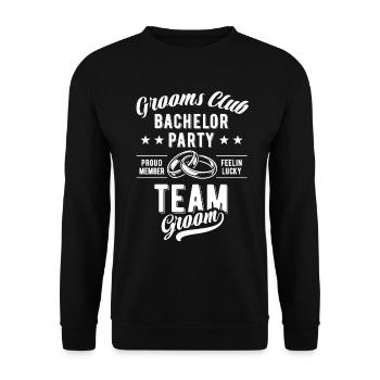 Marié d’équipe | Club des Mariés - Enterrement de vie de garçon JGA - Sweat-shirt Unisexe - noir - Devant - Alina (178cm) & Michal (187cm)