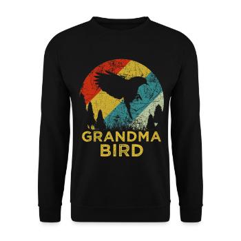 Mama Bird Retro 70s Mothers Day Shirt - Unisex Sweatshirt - black - Front - Alina (178cm) & Michal (187cm)