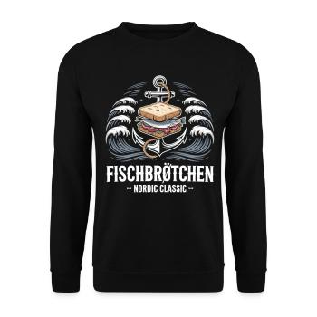 Fish Rolls Maillot Nordic Classic - Sweat-shirt Unisexe - noir - Devant - Alina (178cm) & Michal (187cm)