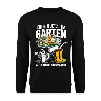 Chemise de jardinage Je suis dans le jardin maintenant - Sweat-shirt Unisexe - noir - Devant - Alina (178cm) & Michal (187cm)