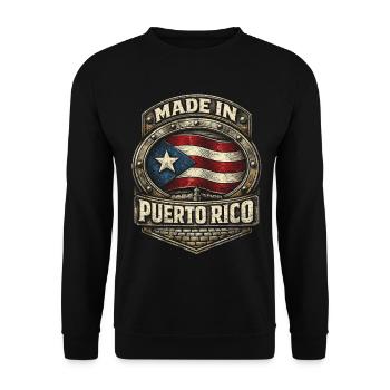 Made In Puerto Rico Boricua - Unisex Pullover - Schwarz - Vorne - Alina (178cm) & Michal (187cm)
