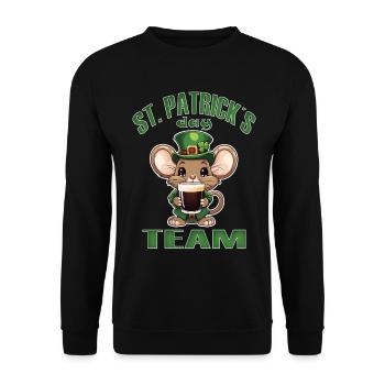 St. Patrick's Mouse Beer, Irish Party - Unisex Sweatshirt - black - Front - Alina (178cm) & Michal (187cm)