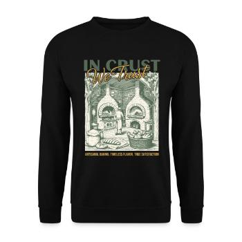 Sauerteigbrot-Backer im Boden, dem wir vertrauen - Unisex Pullover - Schwarz - Vorne - Alina (178cm) & Michal (187cm)