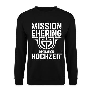 Mission Wedding Ring – Operation Wedding Humor - Unisex Sweatshirt - black - Front - Alina (178cm) & Michal (187cm)