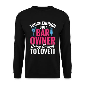 Propriétaire de bar Barmaid Verre à cocktail Serveuse - Sweat-shirt Unisexe - noir - Devant - Alina (178cm) & Michal (187cm)