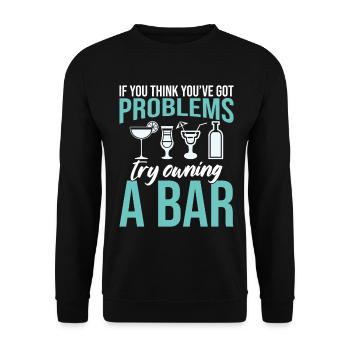 Bartender Pub Owner Bartending Bar Owner Barmaid - Unisex Sweatshirt - black - Front - Alina (178cm) & Michal (187cm)