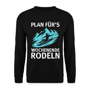PLAN FOR THE WEEKEND TOBOGGANING FUN - Unisex Sweatshirt - black - Front - Alina (178cm) & Michal (187cm)