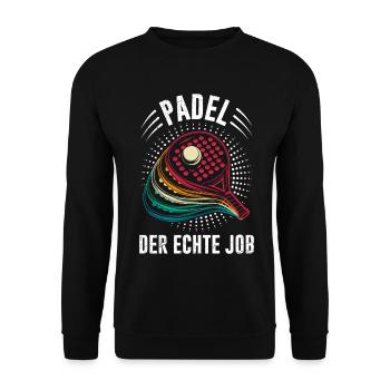 Padel game PADEL THE REAL JOB Padel Sports Funny - Unisex Sweatshirt - black - Front - Alina (178cm) & Michal (187cm)