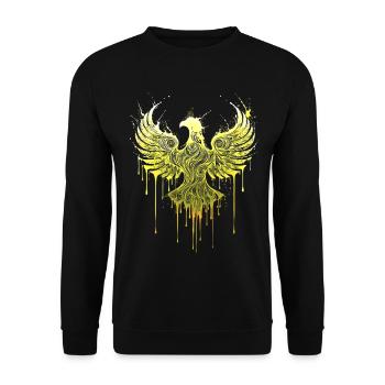 Phoenix of Gold – Noble Eagle Silhouette Street Art - Unisex Sweatshirt - black - Front - Alina (178cm) & Michal (187cm)