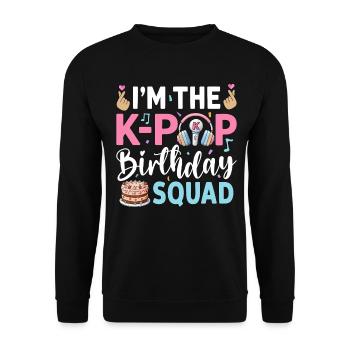 I'm The K-Pop Birthday Squad - Unisex Sweatshirt - black - Front - Alina (178cm) & Michal (187cm)