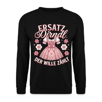 Traditional T-Shirt Women's Traditional Shirt Dirndl Shirt - Unisex Sweatshirt - black - Front - Alina (178cm) & Michal (187cm)