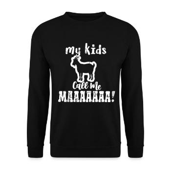 Funny Goat Mom - Unisex Pullover - Schwarz - Vorne - Alina (178cm) & Michal (187cm)