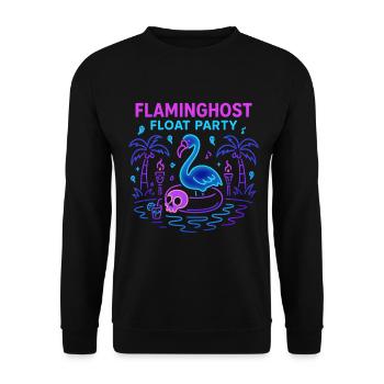 Flaminghost Float Party Halloween Pool - Unisex Pullover - Schwarz - Vorne - Alina (178cm) & Michal (187cm)