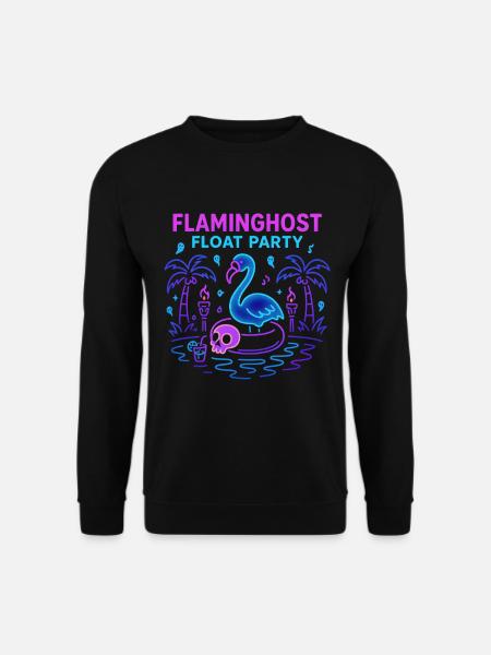 Flaminghost Float Party Halloween Pool - Unisex Pullover - Schwarz