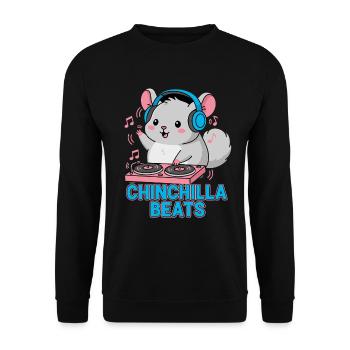 Süße Chinchilla Beats Musik - Unisex Pullover - Schwarz - Vorne - Alina (178cm) & Michal (187cm)