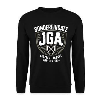 Special operation bachelor party – Last mission before marriage - Unisex Sweatshirt - black - Front - Alina (178cm) & Michal (187cm)