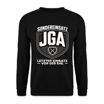 Special operation bachelor party – Last mission before marriage - Unisex Sweatshirt - black - Front - Alina (178cm) & Michal (187cm)