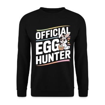 Official Egg Hunter Easter Bunny Easter Humor - Unisex Sweatshirt - black - Front - Alina (178cm) & Michal (187cm)