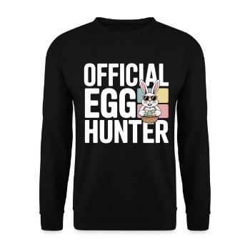 Official Egg Hunter Easter Bunny Easter Humor - Unisex Sweatshirt - black - Front - Alina (178cm) & Michal (187cm)