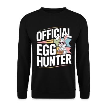 Official Egg Hunter Easter Bunny Easter Humor - Unisex Sweatshirt - black - Front - Alina (178cm) & Michal (187cm)