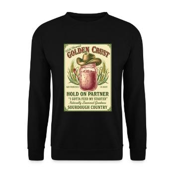 Pot de levain pâtissier Baker Pain Levain - Sweat-shirt Unisexe - noir - Devant - Alina (178cm) & Michal (187cm)