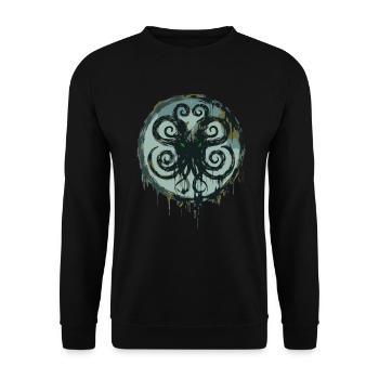 Cthulhu-Symbol Lovecraft Kosmischer Horror - Unisex Pullover - Schwarz - Vorne - Alina (178cm) & Michal (187cm)
