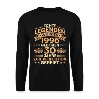 Cadeau de légende vintage pour le 30e anniversaire 1996 - Sweat-shirt Unisexe - noir - Devant - Alina (178cm) & Michal (187cm)