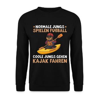 Canoe Cool Guys Go Kayaking - Unisex Sweatshirt - black - Front - Alina (178cm) & Michal (187cm)