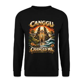 Bali Reise Canggu Changed Me - Unisex Pullover - Schwarz - Vorne - Alina (178cm) & Michal (187cm)