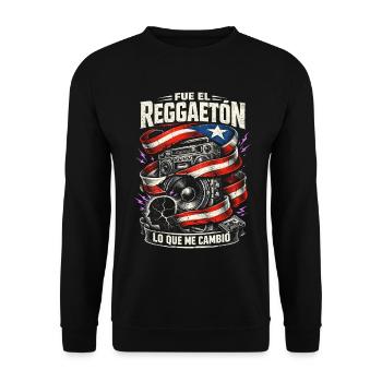 Puerto Rico Fue El Reggaeton Lo Que Me Cambio - Unisex Pullover - Schwarz - Vorne - Alina (178cm) & Michal (187cm)